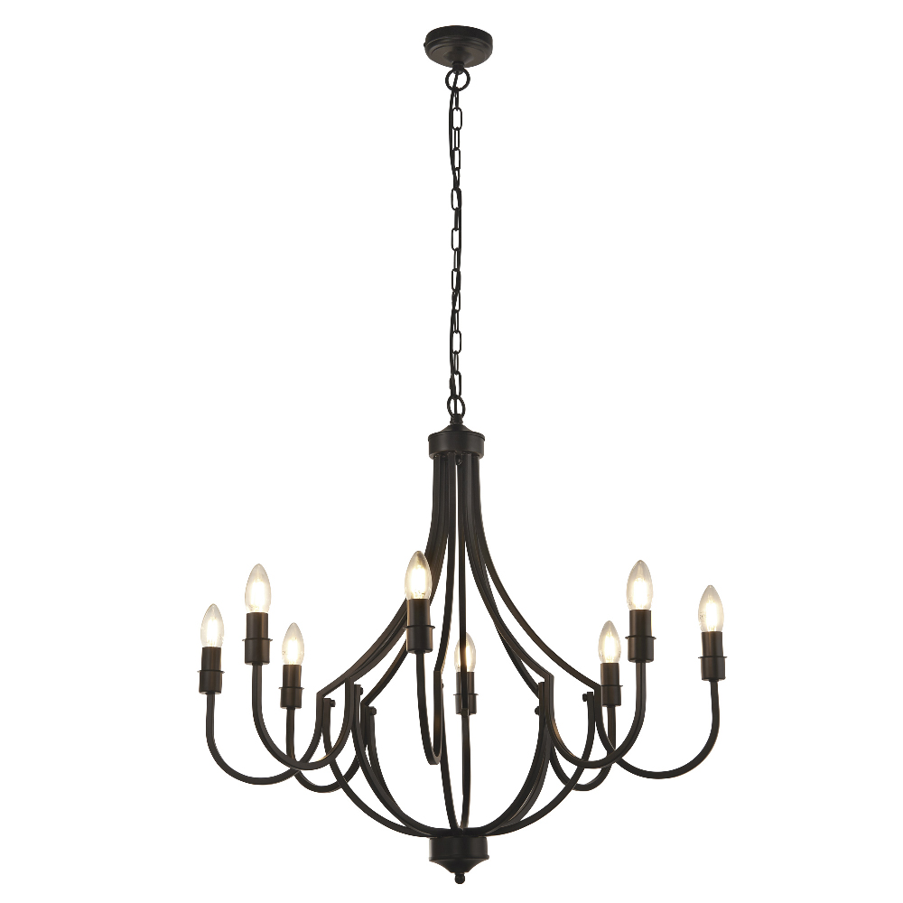 Read more about Lodge 8 light pendant light in black