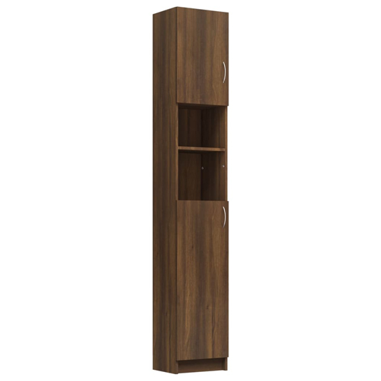 Logan Wooden Bathroom Storage In Brown Oak Furniture in Fashion