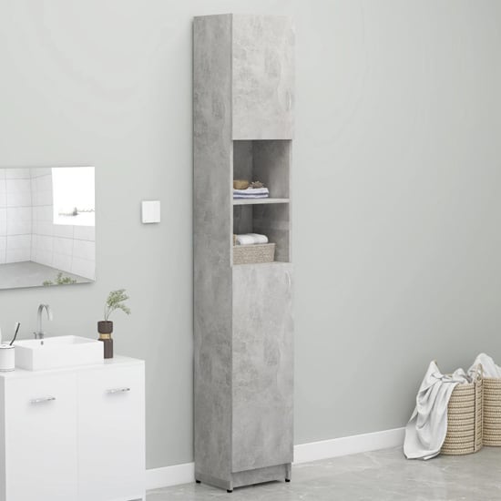 Read more about Logan wooden bathroom storage cabinet in concrete effect