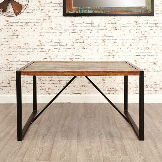Read more about London urban chic wooden medium dining table with steel base