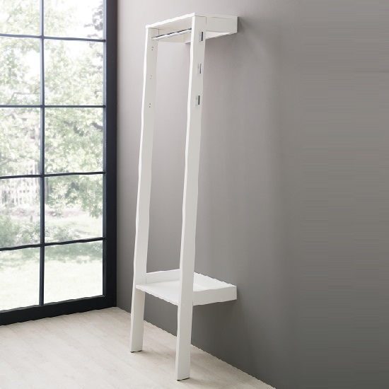 Louis Wall Mounted Coat Stand In White With 6 Hooks 28094