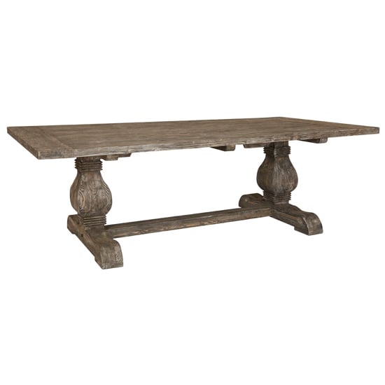 Read more about Lovito rectangular wooden dining table in rustic teak