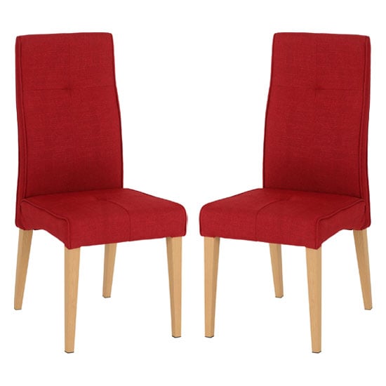 Product photograph of Lyster Red Fabric Dining Chairs In A Pair from Furniture in Fashion