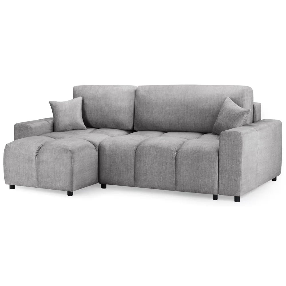 lufkin fabric left hand corner sofa bed in grey