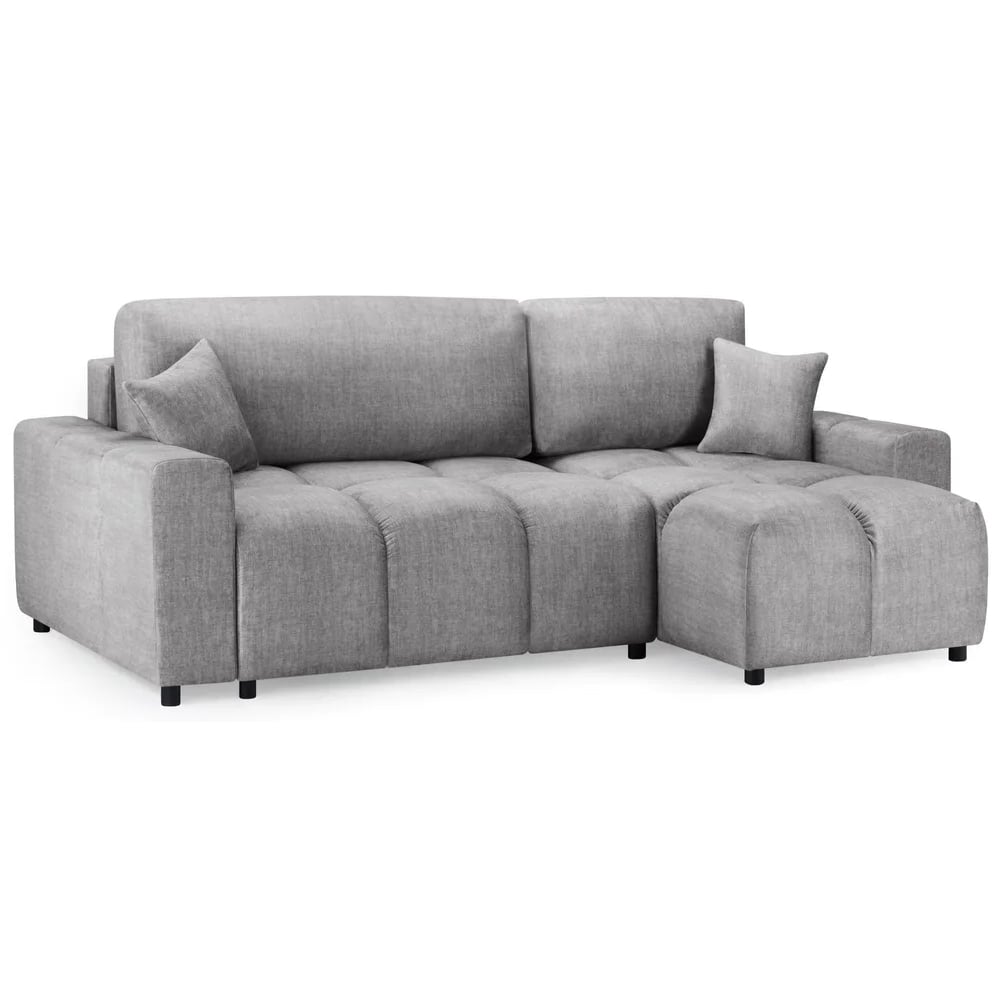 lufkin fabric right hand corner sofa bed in grey