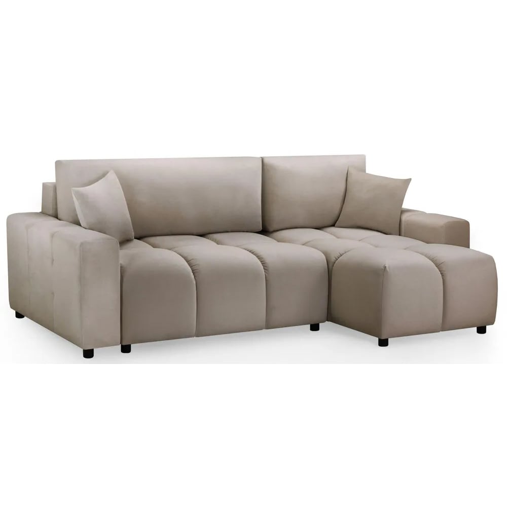 lufkin fabric right hand corner sofa bed in mocha