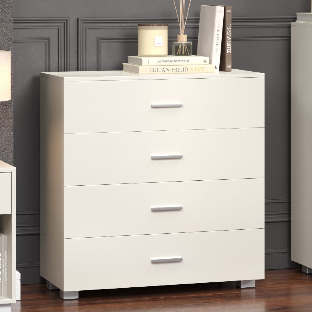 lufkin wooden chest of 4 drawers in white