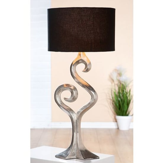 Product photograph of Luma Small Table Lamp In Silver And Brown from Furniture in Fashion