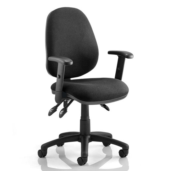 Luna III Office Chair In Black With Adjustable Arms | Furniture in Fashion