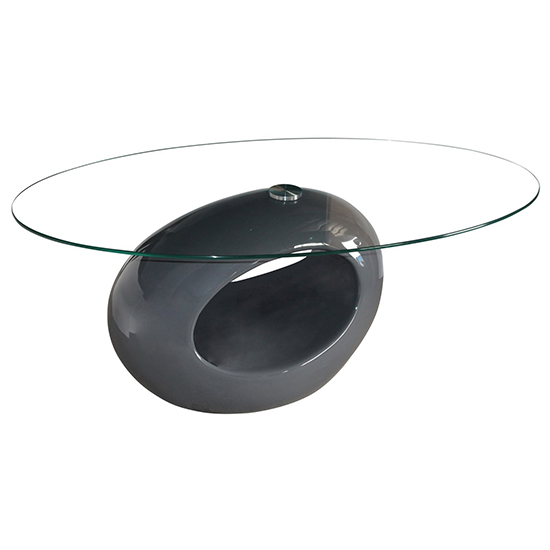 Read more about Darva clear fibre glass coffee table with grey high gloss base