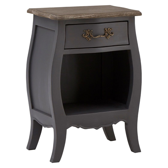 Read more about Luria wooden bedside cabinet with 1 drawer in dark grey
