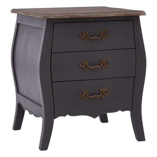 Read more about Luria wooden bedside cabinet with 3 drawers in dark grey