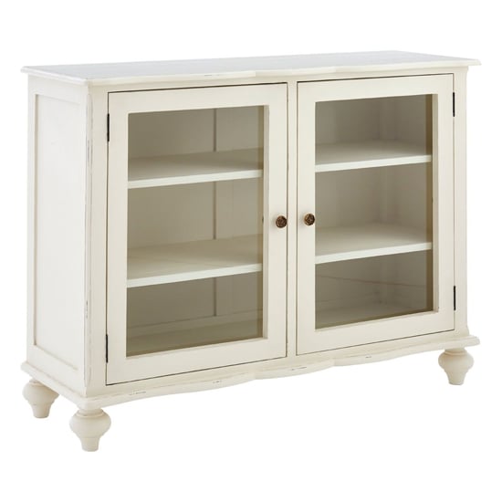 Photo of Luria wooden display cabinet with 2 doors in white