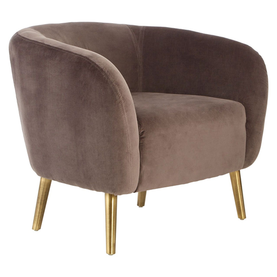Photo of Luxury round upholstered velvet armchair in grey