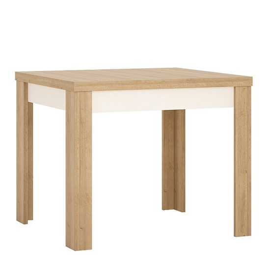 Read more about Lyco small extending wooden dining table in oak white gloss