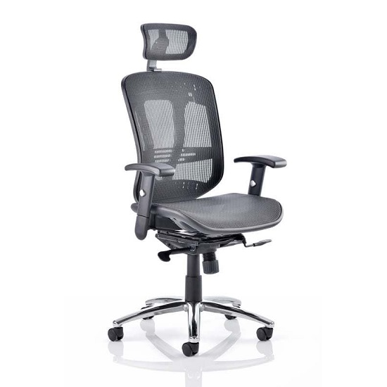 Product photograph of Lydock Mesh Executive Chair In Black With Headrest from Furniture in Fashion