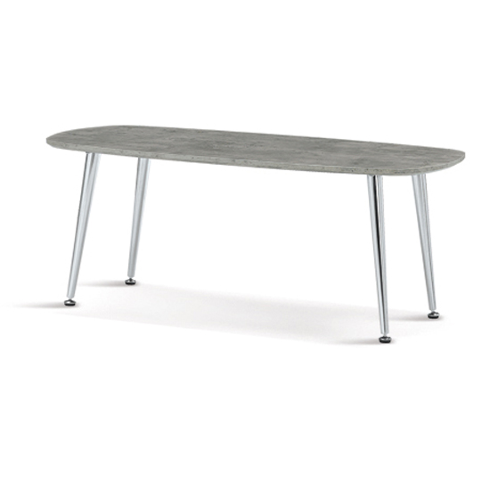 Product photograph of Leilexi Wooden Coffee Table In Stone Effect And Chrome from Furniture in Fashion