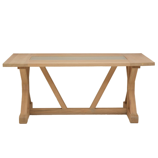 Photo of Lyox rectangular wooden dining table in oak