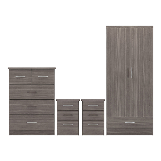 Read more about Mack bedroom set with 2 doors wardrobe in black wood grain