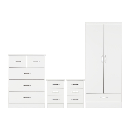 Read more about Mack gloss bedroom set with 2 doors wardrobe in white