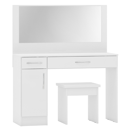 Photo of Mack high gloss vanity and dressing table set in white