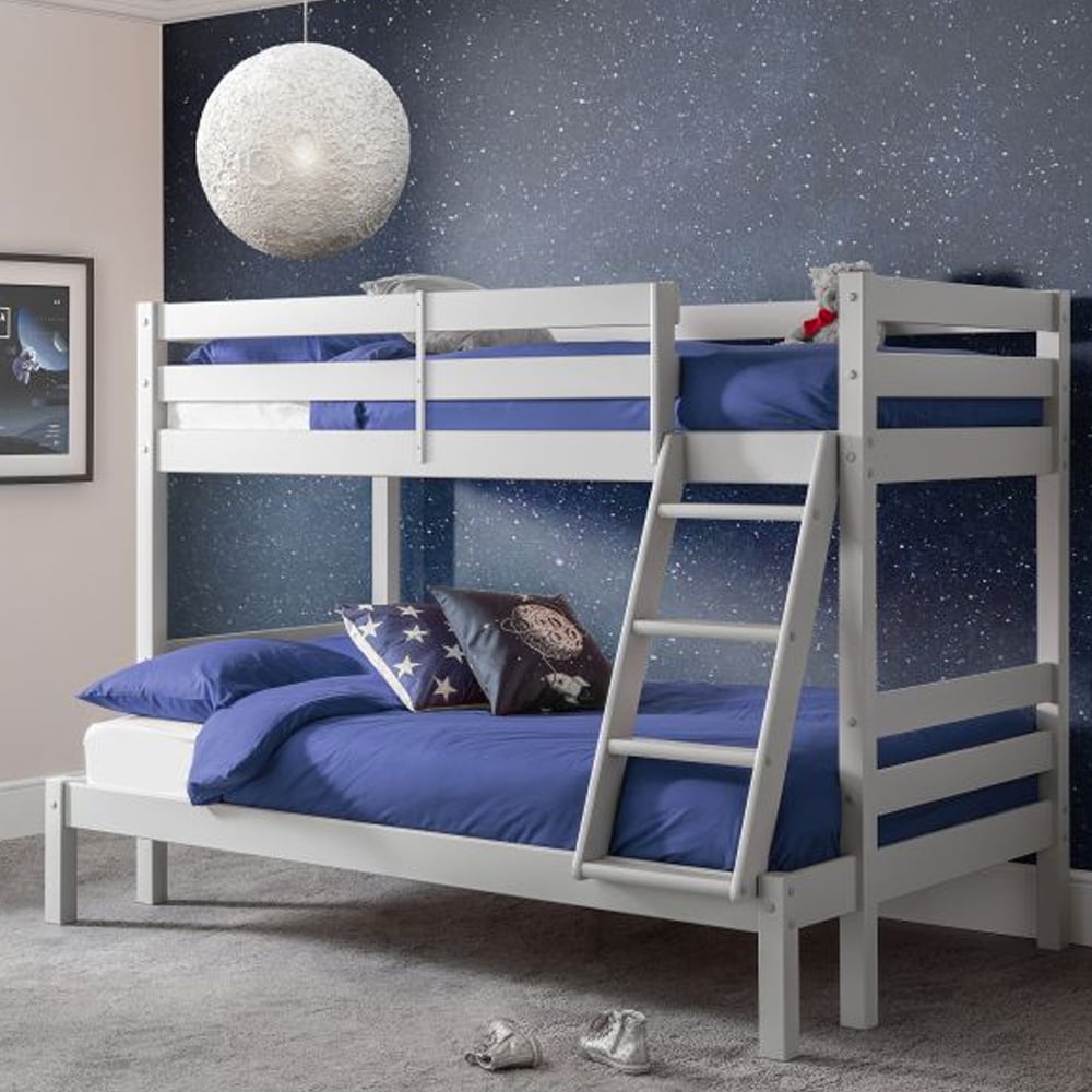 mack wooden triple sleeper bunk bed in grey