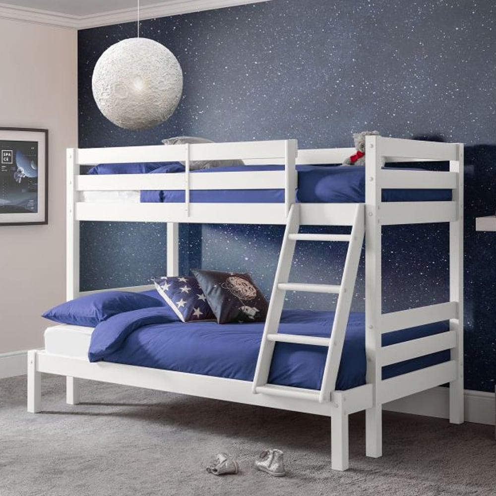 mack wooden triple sleeper bunk bed in white