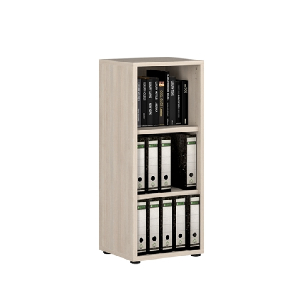 Product photograph of Macon Wooden Bookcase Narrow With 3 Shelves In Warm Mapple from Furniture in Fashion