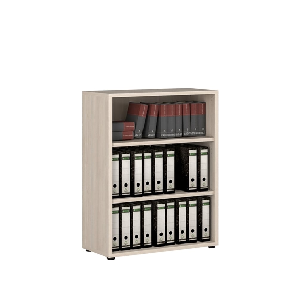 Product photograph of Macon Wooden Bookcase Wide With 3 Shelves In Warm Mapple from Furniture in Fashion