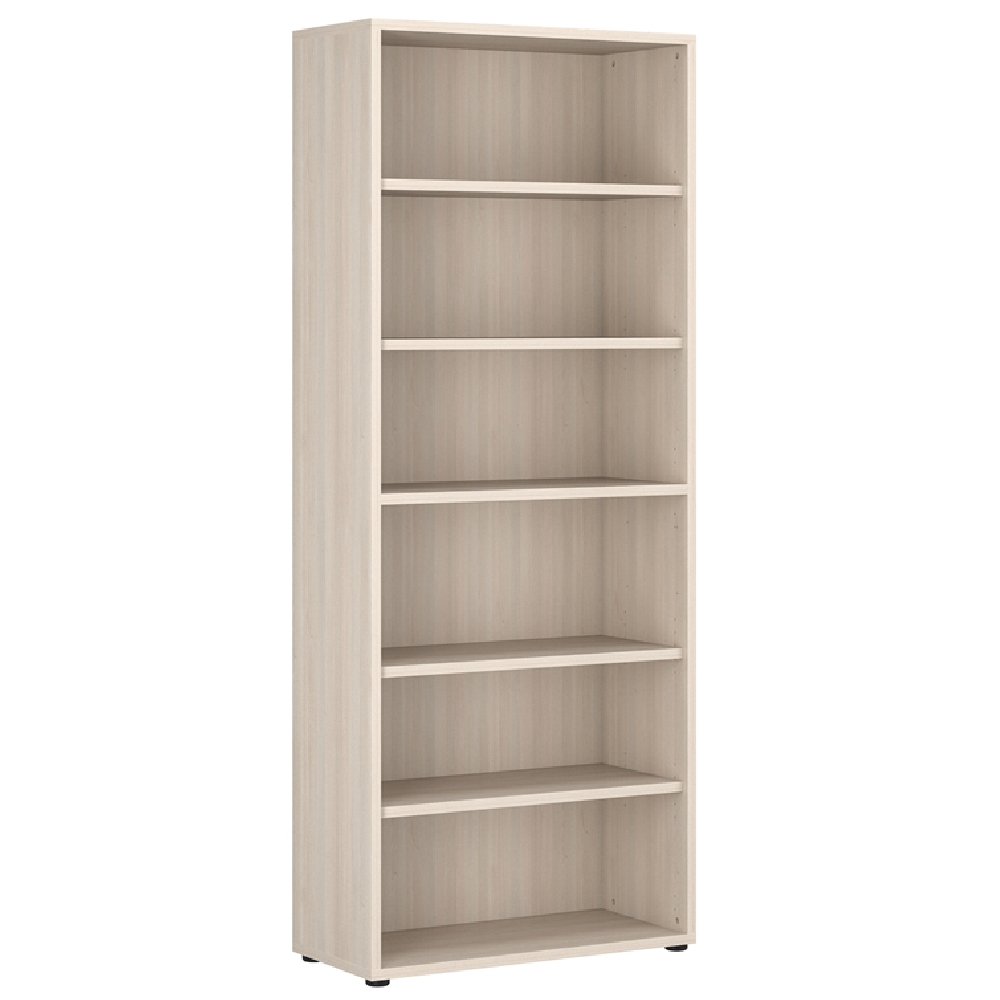 Product photograph of Macon Wooden Bookcase Wide With 6 Shelves In Warm Mapple from Furniture in Fashion