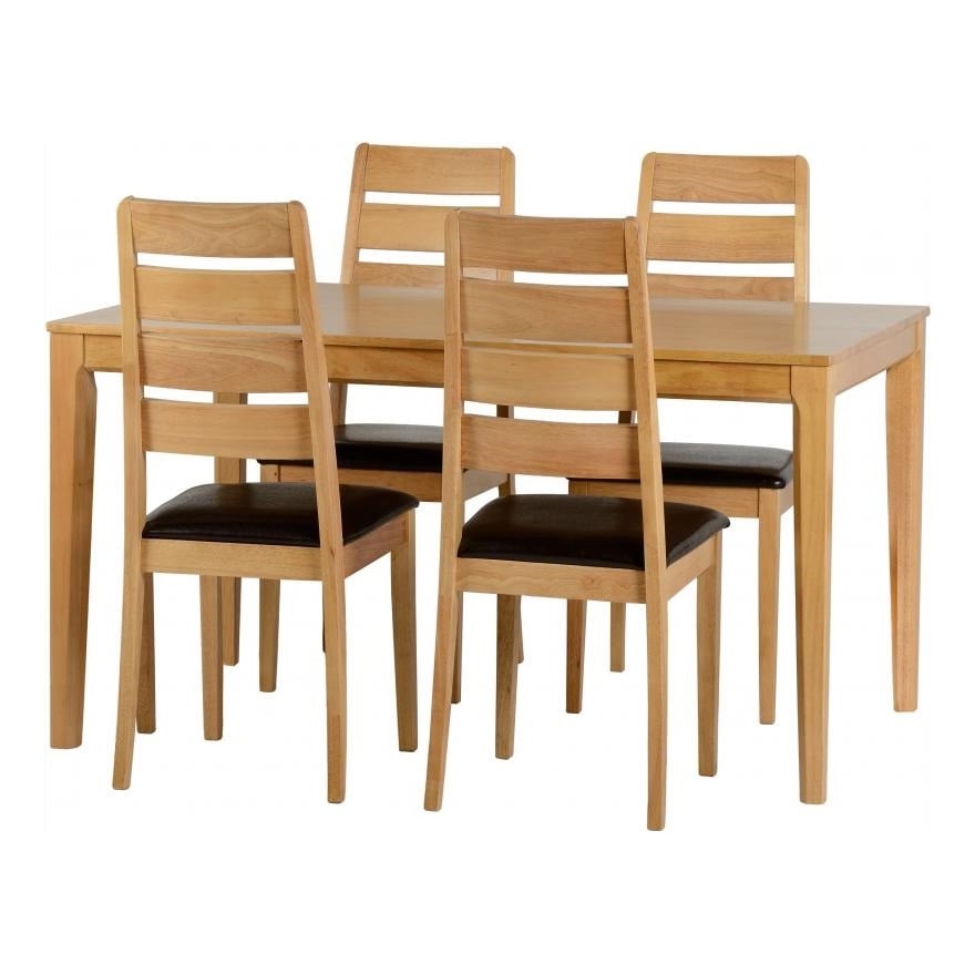 Read more about Legere wooden dining table in oak effect with 4 chairs