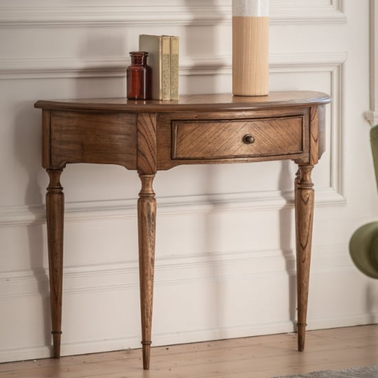 Product photograph of Madisen Wooden Console Table With 1 Drawer In Peroba from Furniture in Fashion