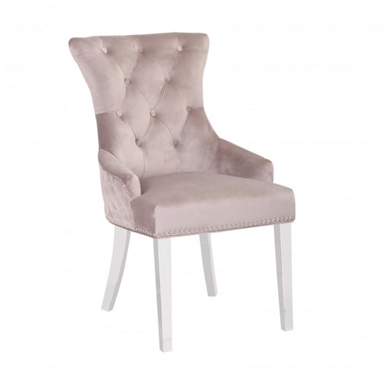 Madison Taupe Velvet Dining Chairs In Pair | Furniture in Fashion
