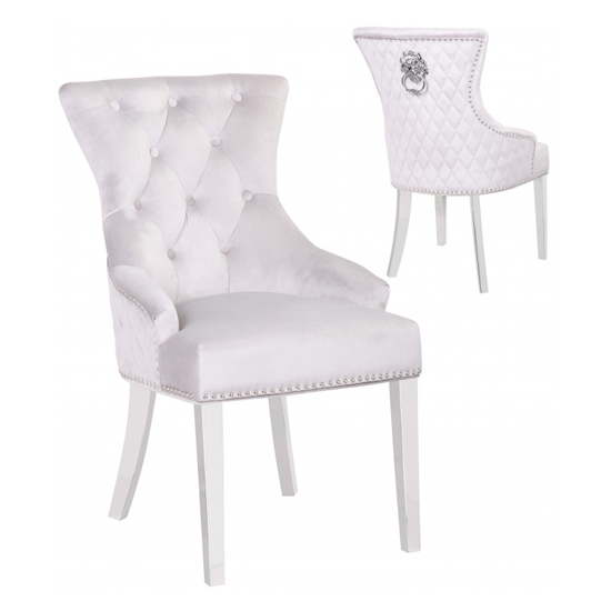 Madison White Velvet Dining Chairs In Pair Furniture In Fashion