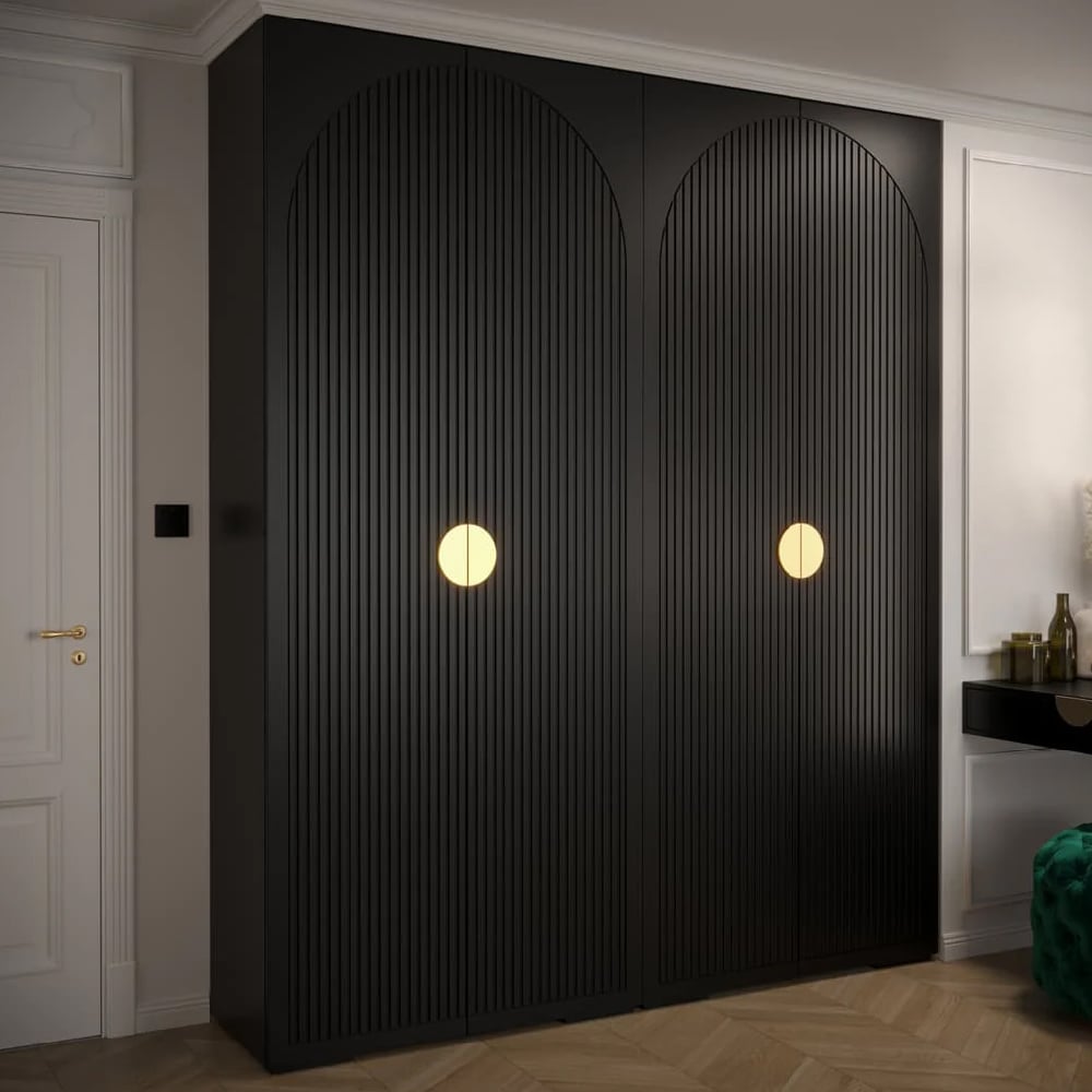 madrid wooden wardrobe with 4 doors in black