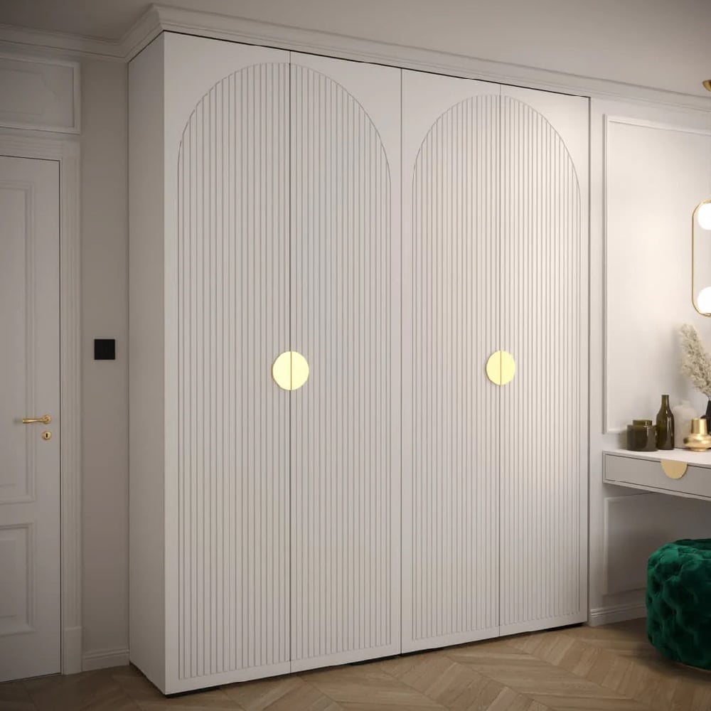 madrid wooden wardrobe with 4 doors in white