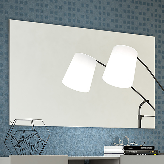 Product photograph of Maestro Wall Mirror Rectangular Large In White High Gloss Frame from Furniture in Fashion