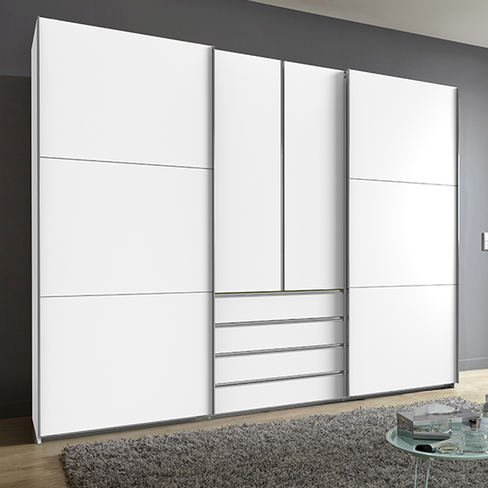 Read more about Magic wooden sliding door wide wardrobe in white