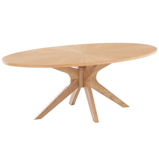 Product photograph of Magma Oval Wooden Coffee Table In Oak from Furniture in Fashion