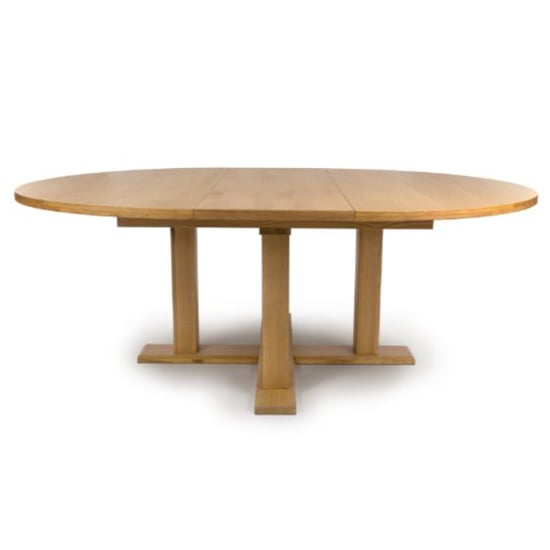Magna Round Extending Wooden Dining Table In Oak