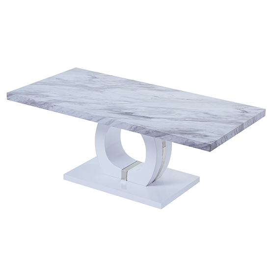 Photo of Halo high gloss coffee table in magnesia marble effect