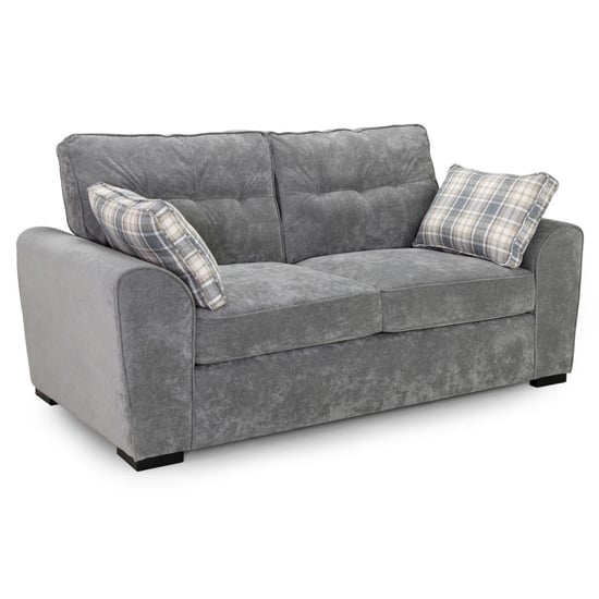 Photo of Maik plush velvet 3 seater sofa in grey