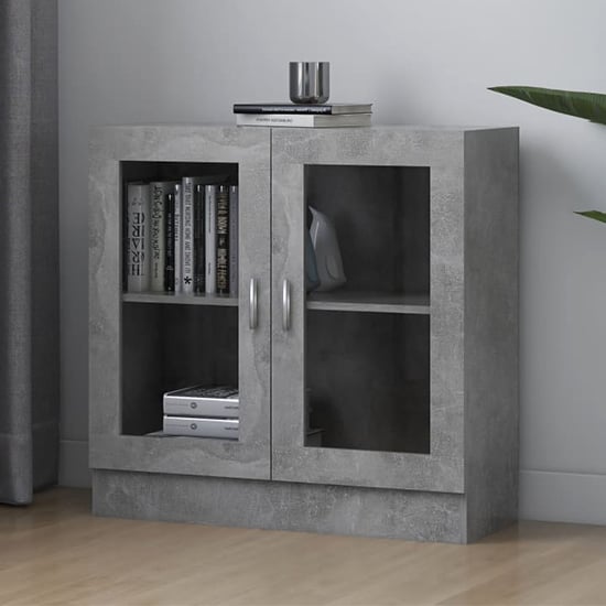 Read more about Maili wooden display cabinet with 2 doors in concrete effect