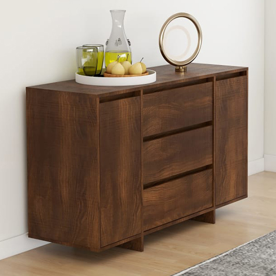 Read more about Maisa wooden sideboard with 2 doors 3 drawers in brown oak