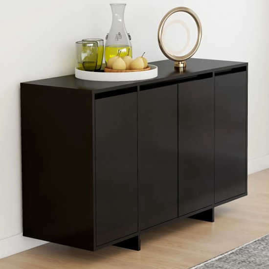 Product photograph of Maisa Wooden Sideboard With 4 Doors In Black from Furniture in Fashion