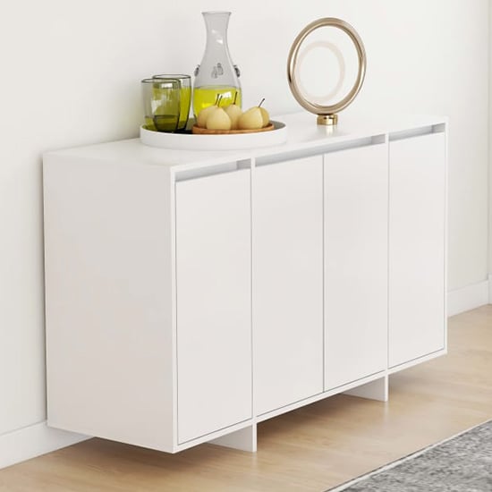 Product photograph of Maisa Wooden Sideboard With 4 Doors In White from Furniture in Fashion