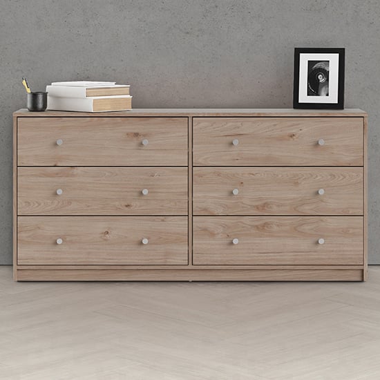 Photo of Maiton wooden chest of 6 drawers in jackson hickory oak