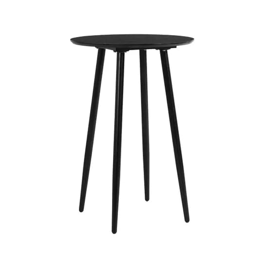 malibu wooden bar table round in black