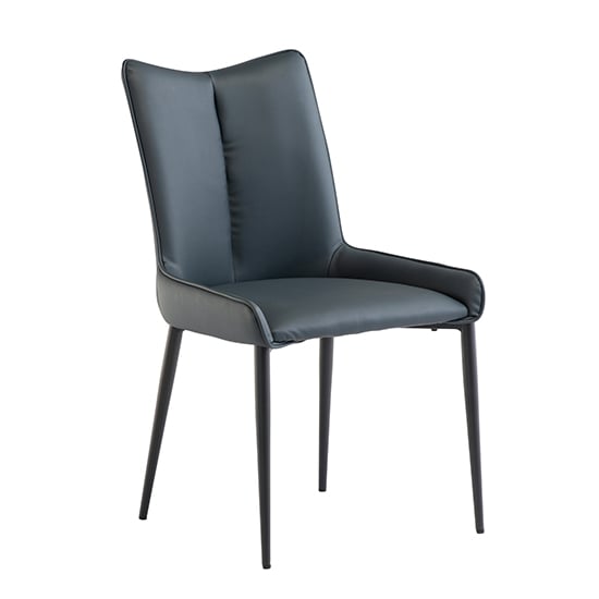 Product photograph of Malmo Faux Leather Dining Chair In Teal With Black Legs from Furniture in Fashion
