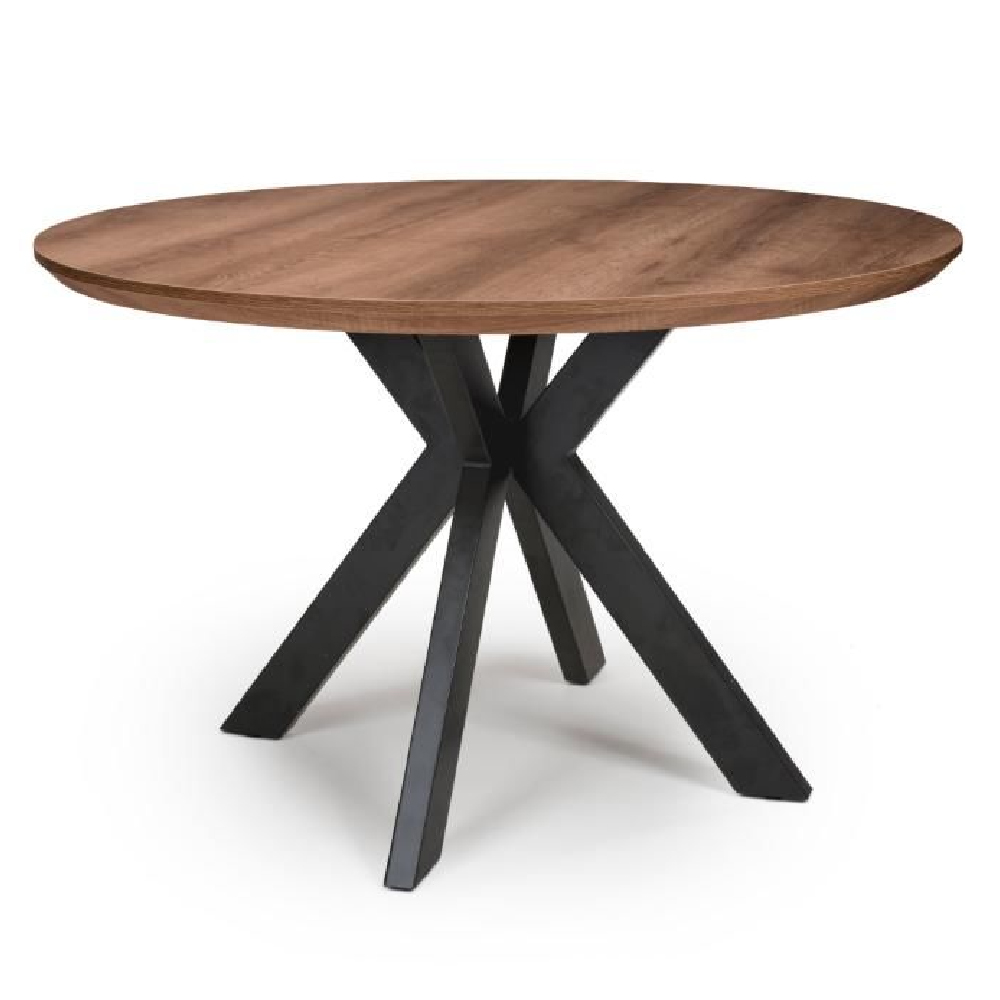 Read more about Malone large wooden round dining table in light walnut